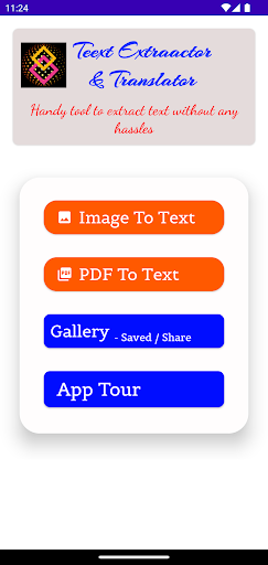 Android application Teext Extraactor & Translator screenshort