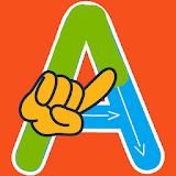 ABC kids writing alphabet icon