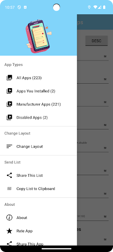 Android application Apps List screenshort
