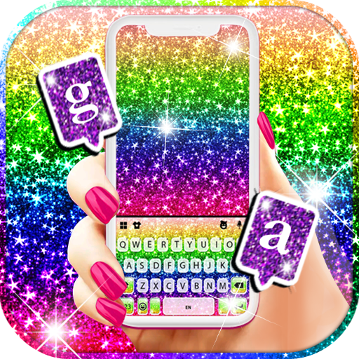 Glitter Rainbow Keyboard Backg logo