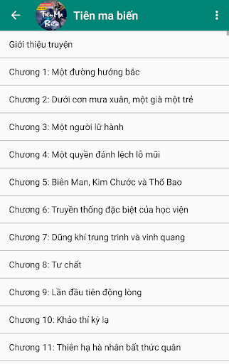 Android application Truyen Tien hiep Tien ma bien screenshort