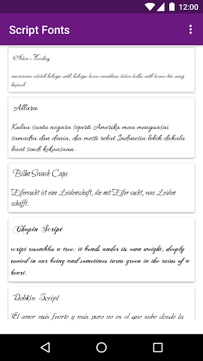 Android application Script Font for FlipFont screenshort