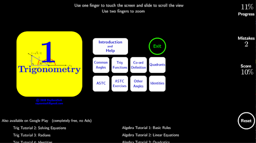 Android application Trig Tutorial 1 screenshort