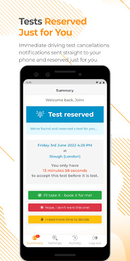 Driving Test Cancellations App Screen 3