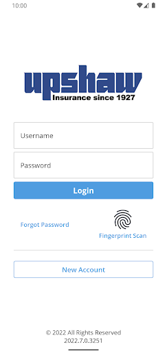 Android application Upshaw Insurance Portal screenshort