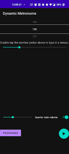 Android application Dynamic Metronome screenshort