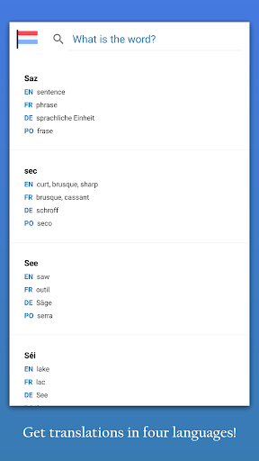 Luxembourgish Dictionary Screen 2