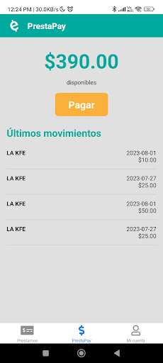Android application Prestamee screenshort
