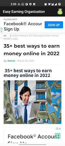 Easy Earning Organization Screen 2