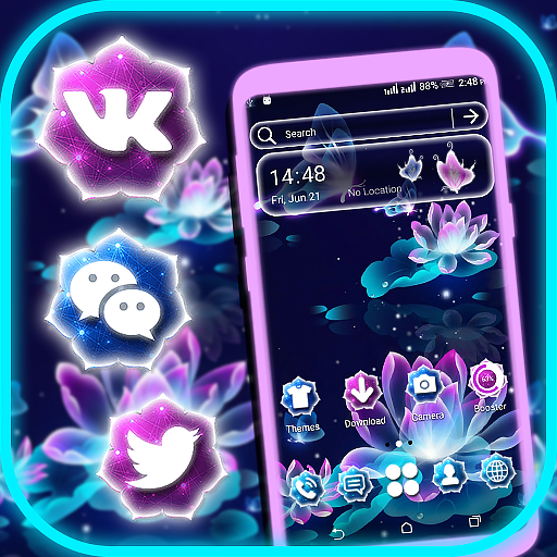 Neon Lotus Launcher Theme logo