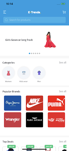 Android application Flutter Clothing App screenshort