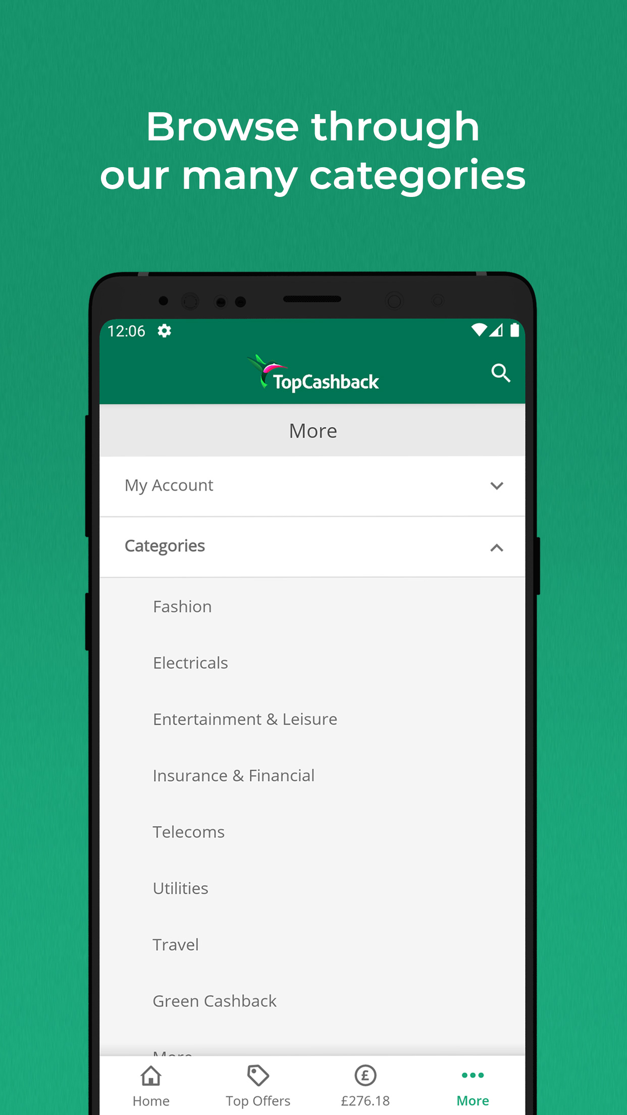 Android application TopCashback: Cashback & Offers screenshort