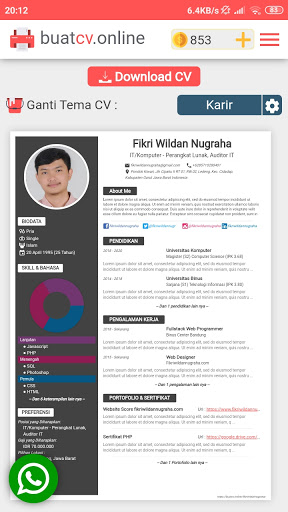 Buat CV Online buatcvonlinecom Screen 3