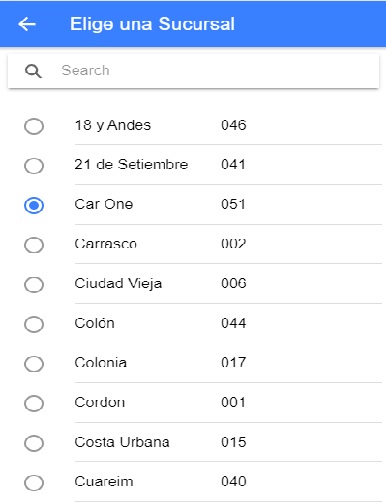 Android application Recepción en Tiendas screenshort