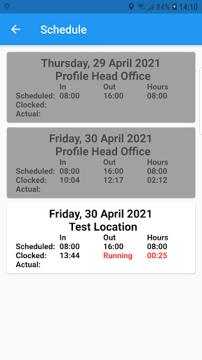 Android application sClocker screenshort