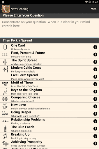 Screenshot of The Fairy Tale Tarot
