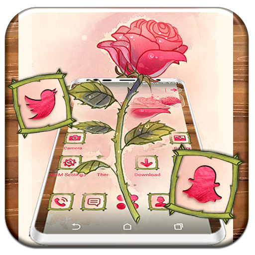 Rose Watercolor Launcher Theme logo