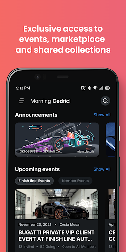 Android application Finish Line Auto Club screenshort