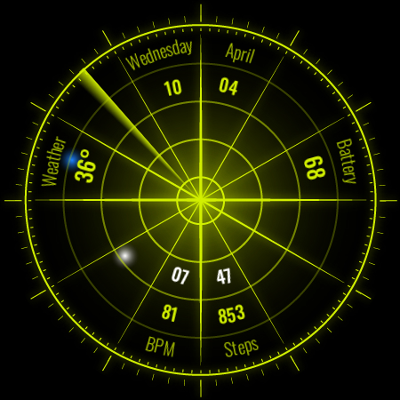 Screenshot of Radar Watch Face by Nodeshaper