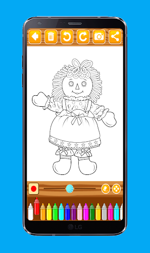 Muñecas lindas de dibujo y libro para colorear