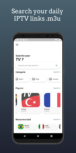 Android application m3u play list screenshort