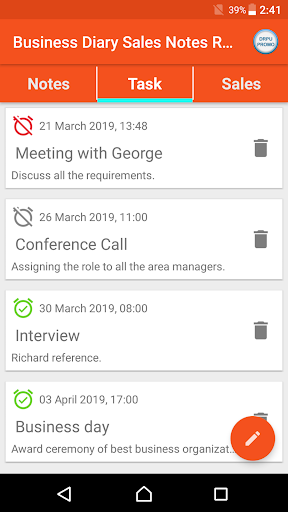 Business Diary Sales Notes Register & Day Planner 1.7 screenshots 2