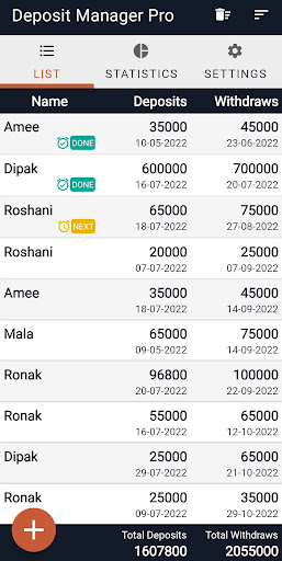 Android application Deposit Manager PRO screenshort