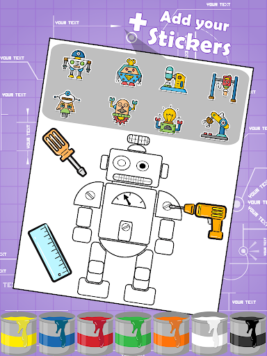 Screenshot of Robots Coloring Pages