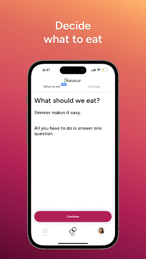 Android application Simmer: What to Eat screenshort