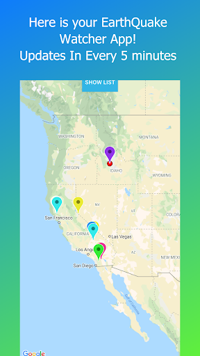Android application EarthQuake Watcher screenshort