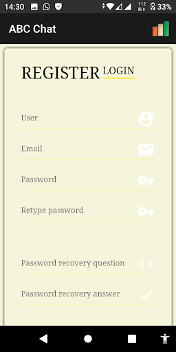 Android application ABC Chat screenshort