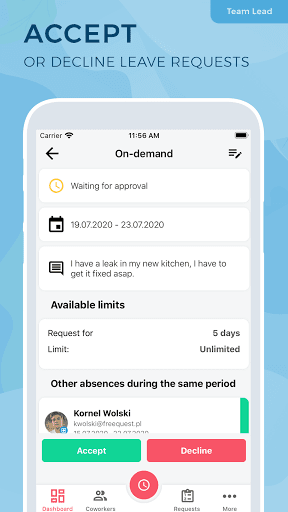 FreeQuest Leave Tracking Screen 2