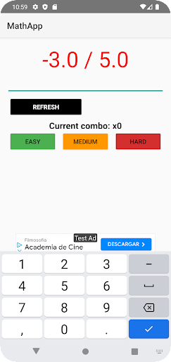 mathApp Screen 3