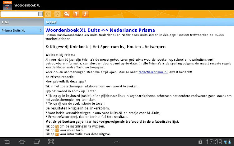 Woordenboek XL Duits Prisma - New - (Android)