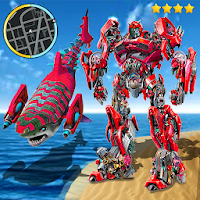 Unlimited Red Robot Shark Tranforme Battle City