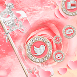 beauty pink love theme crystal diamond wallpaper icon