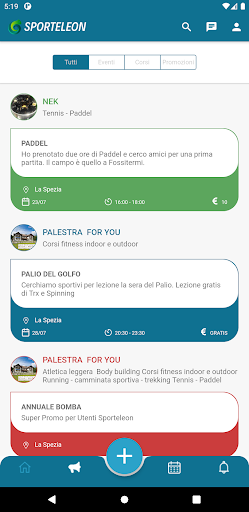 Android application Sporteleon screenshort