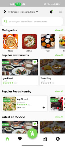 Android application FOODG-Online Food Delivery screenshort