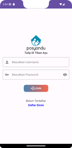 Android application Posyandu Tulip IX Tiban Ayu screenshort