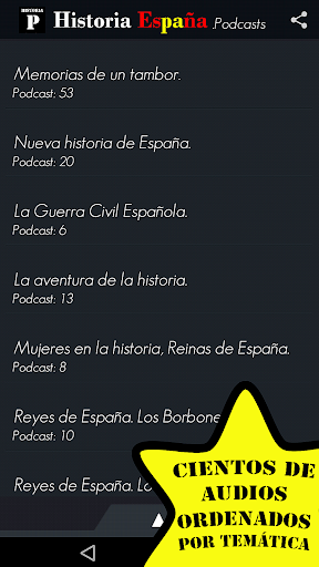 Android application Historia España Podcasts PRO screenshort