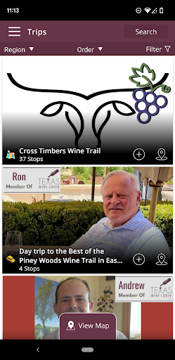Screenshot of Texas Wine Lover