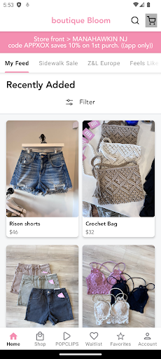 Android application boutique Bloom screenshort