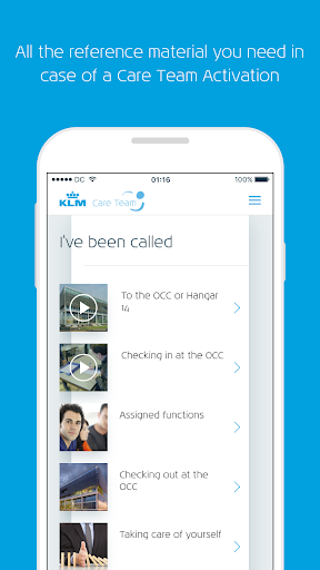 Android application KLM Care Team screenshort