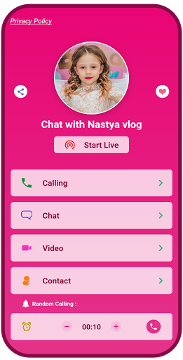 Android application fake call and chat with nastya screenshort