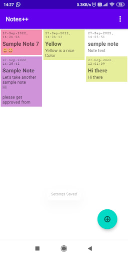 Notes ++ Screen 3