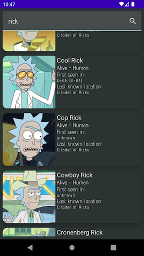 Personajes de Rick y Morty Screen 2
