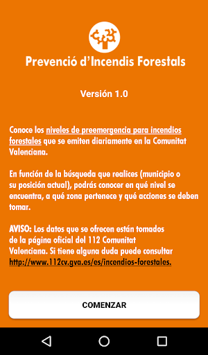 Android application Preemergencia IF Comunitat Val screenshort