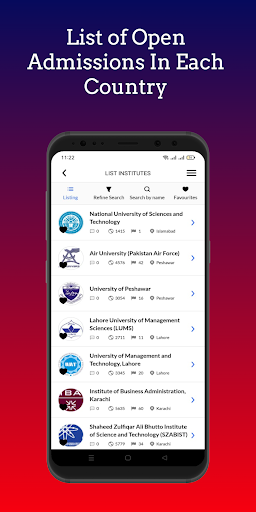 Munzill - Explore Universities Screen 3