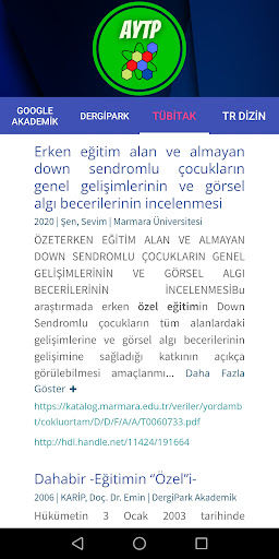 Akademik Yayın Tarama Programı Screen 3
