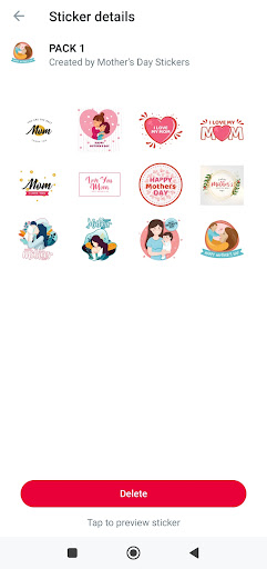 Android application Mother's Day Stickers screenshort